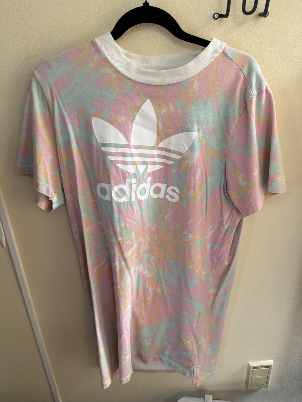 adidas Pastel Tie-Dye t-shirt dress with White Trefoil